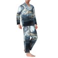 thumbnail image 2 of Fotbe Fantasy Swan Yacht Design Pijama de Hombre con Estampado de Manga Larga, Conjunto de 2 Piezas, Ropa de Dormir Suave y Cómoda con Bolsillos-Medium, 2 of 7