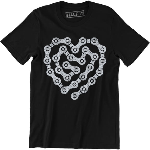 Love Cycling Bike Chain Heart Design Bike Cycling Men's T-Shirt