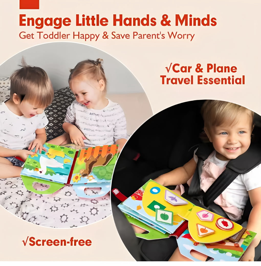 Educational Sensory Toy Animals Sensory Books Early Development Interactive Quiet Books Reusable Felt Book Soft Baby Felt Books