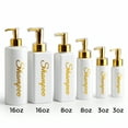 thumbnail image 5 of uMadeUs Shampoo and Conditioner Dispenser - Essentials Toiletry Bottles - Shower Refillable Shampoo and Body Wash Soap Pump Bottle – 3x 3oz Containers - White Round Gold 1, 5 of 9