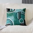 thumbnail image 3 of Set of 2 Modern Turquoise Decor Throw Pillow Covers 22x22 Inch for Bed Couch,Geometric Striped Pillow Covers,Mid Century Cushion Covers,Grunge Oil Painting Artwork Decorative Pillow Covers,Teal, 3 of 7