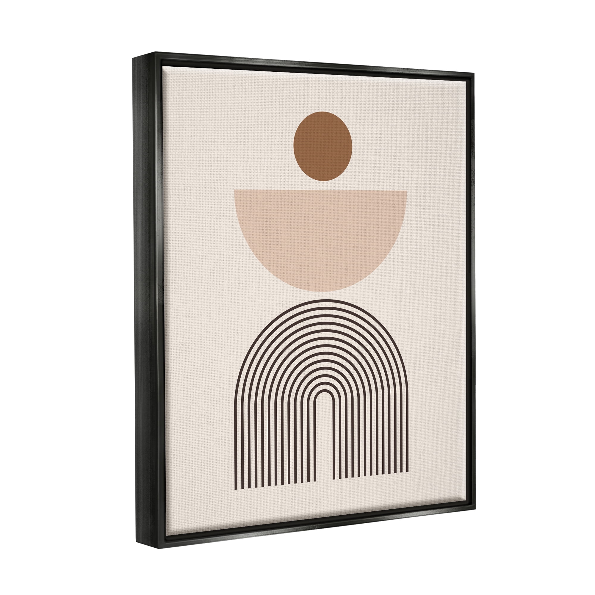 Stupell Industries Abstract Boho Shapes Abstract Painting Black Floater Framed Art Print Wall Art, 17 x 21