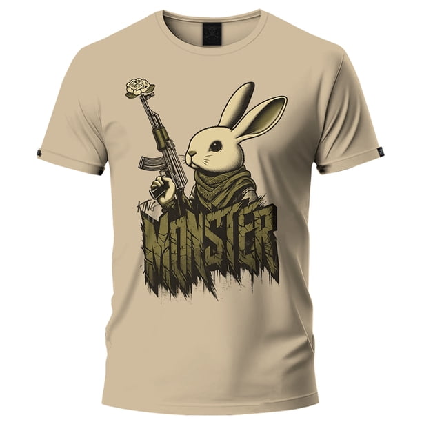 Playera Beige Manga Corta Chica AK Rabbit