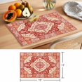 thumbnail image 6 of Burnt Orange Boho Placemats Set of 12 Ethnic Geometric Southwest Place Mats Indoor Wipeable Table Mats Washable Cloth Dining Table Placemats for Kitchen Holiday Party Home Decor 13x19 Inch, 6 of 9