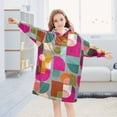 thumbnail image 5 of FORMRS Wearable Blanket Hoodie with Sleeves for Kids Cozy Flannel Sweatshirt, Abstract Geometric Pattern, 5 of 7