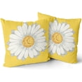 thumbnail image 4 of Spring Summer Pillow Covers 18X18 in Yellow Daisy Floral Couch Pillow Cases Set of 2 Flower Bloom Farmhouse Throw Pillows Spring Decor for Room Bedroom Cushion Outdoor, 4 of 6