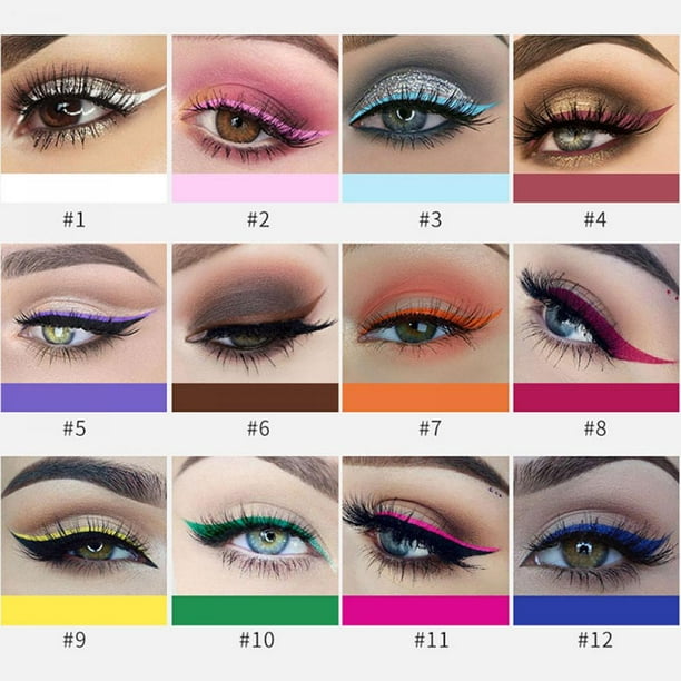 Retap 12 Colors Glitter Eyeliner For Easy to Wear Waterproof Liquid Eyeliner Beauty Eye Liner Makeup New Walmart.com