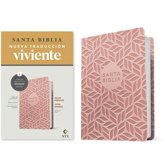 Biblia Valor PrÃ©mium Ntv, Letra Grande Con Filament (Sentipiel, Rosa), (Hardcover)