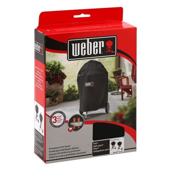 Weber Black Grill Cover 27 in. W x 25 in. D x 35 in. H For Fits 22 inch