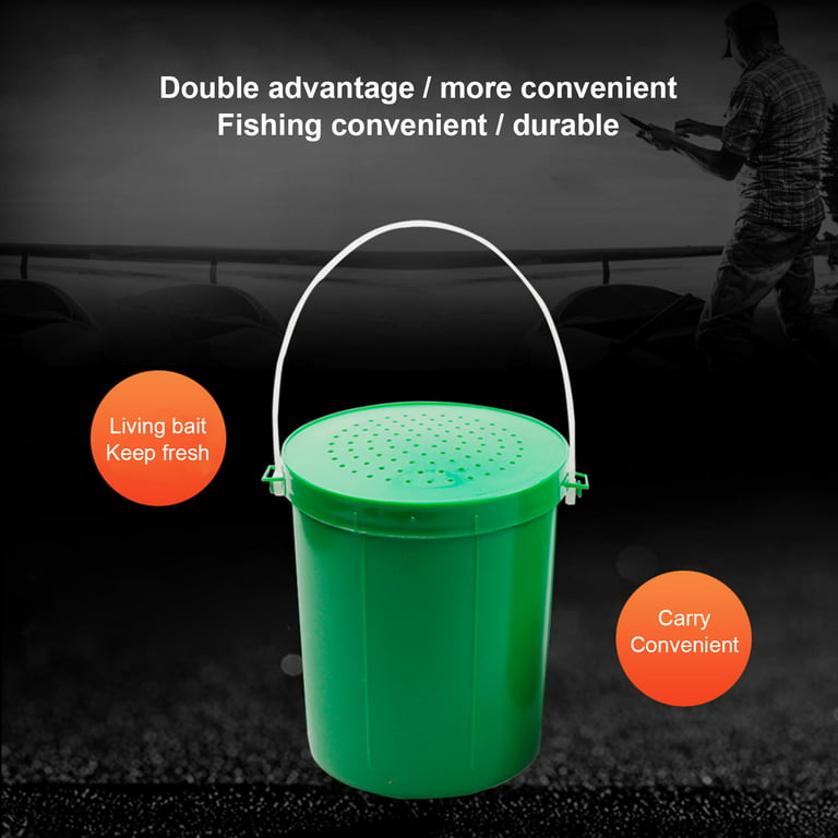 Mairbeon Portable Live Lure Bucket Reusable Plastic Worm Bait Bucket With  Handle Design for Fishing 