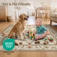 thumbnail image 4 of ODIKA 6'x9' Ultra-Soft Area Rug, Carpetas Tan Vintage Botanical Scroll Farmhouse Border Para Sala None Washable, Bare feet friendly, Silk-Touch for Guest Room, Bedroom, 4 of 7