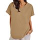 thumbnail image 1 of Vestidos Casuales Para Mujer, Blusas De Mujer De Moda Moda de verano para mujer, cuello en V, ocio, manga tres cuartos, color liso, 1 of 6