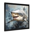 thumbnail image 2 of Designart "Shadows of Grey Sharks II" Animals Framed Wall Art Decor - Coastal Grey Coastal Animal Bedroom Framed Canvas Wall Art, 2 of 6