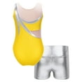 thumbnail image 2 of YEAHDOR Kids Girls Gymnastics Dance 2Pcs Sports Suit Fancy Prints Leotard with Shorts Outfit Set Yellow 12, 2 of 7