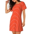thumbnail image 2 of Balery Salmon Fish Meat Camisón de manga corta con cuello redondo para mujer, cómodo y elegante., 2 of 6