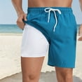 thumbnail image 2 of Fiaer Mens Swim Trunks Quick Dry Bathing Suit Inseam Board Shorts with Compression Liner and Pocket 03-Blue XXXL, 2 of 7