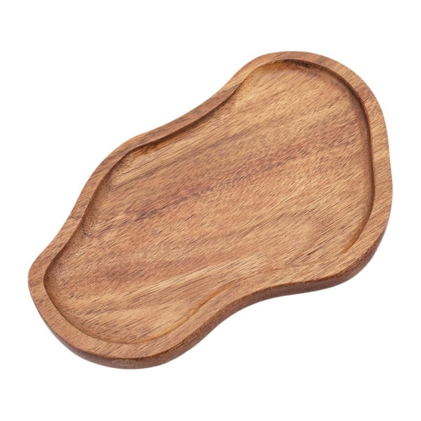 Bandeja de madera de acacia para servir sushi, plato decorativo para el hogar, plato para aperitivos y pasteles. Estilo a