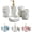 White, variant on Ceramic Bathroom Accessory Set 5PCS, Irregular Bathroom Accessories Set, Faceted Ceramic Liquid Soap Dispenser, Soap Dispenser, Rinse Cup, soap Dish, Toothbrush Holder (Pink)