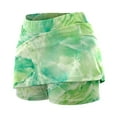 thumbnail image 4 of 2 In 1 Tennis Skorts 2 In 1 High Waisted Golf Skorts Quick Dry High Elastic Gym Shorts Tennis Skorts Shorts with Liner Pockets,Green,XXXXL, 4 of 5