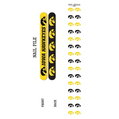Bundle 2 Items: University of Iowa Nail File and Nail Sticker Decals