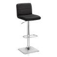 thumbnail image 1 of Bouclair Black Matte Faux Leather and Chrome Adjustable Bar Stool, 1 of 10