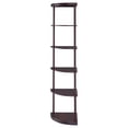thumbnail image 5 of Bonwick 72-inch 5-shelf Corner Bookshelf Cappuccino, 5 of 10