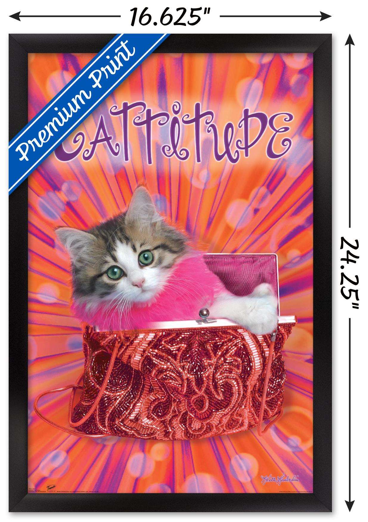Keith Kimberlin - Cattitude Wall Poster, 14.725" x 22.375", Framed