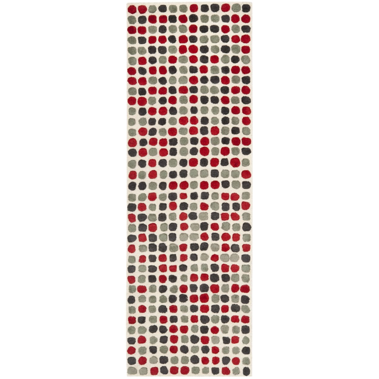 SAFAVIEH Soho Ryan Geometric Dotted Wool Area Rug, Ivory/Multi, 2'6" x 4'
