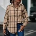 thumbnail image 4 of fvwitlyh Anime Shirts for Women Plaid Flannel Button Down Shirts for Women Oversized Dressy Casual Long Sleeve Tops Blouse, 4 of 4