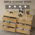 thumbnail image 5 of Feishominoo Fluted Dressers with 6 Drawers for Bedroom, Home Boho Wide Wood Chest of 6 Drawers Storage Organizer for Living Room Hallway Nursery, Oak, 5 of 9