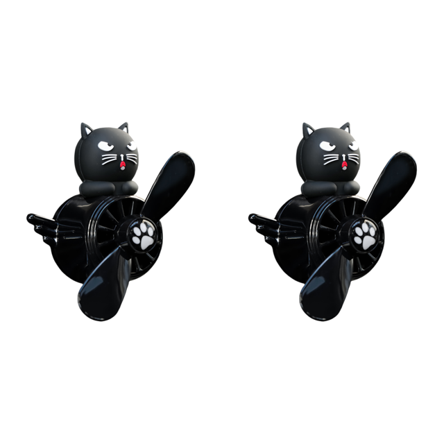Ambientador para Coche Difusor Perfume Con Aire Y Hélice Giratoria Piloto Gato Color
