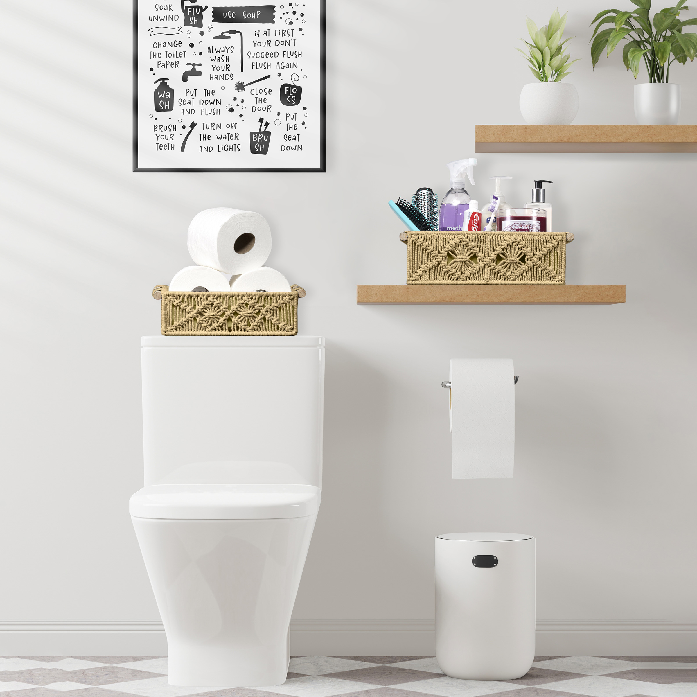 Sorbus Storage Wicker Baskets for Baby Room, Bedroom - Set OF 2