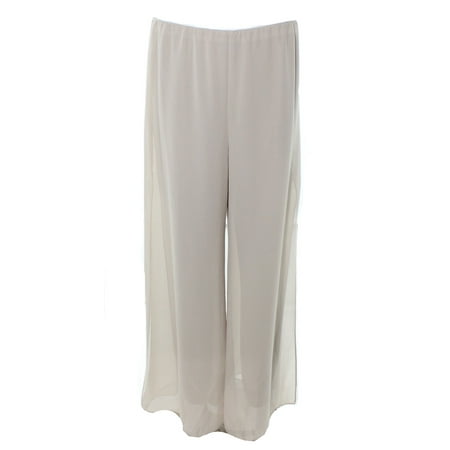 New 6933-2 Alex Evenings Champagne Womens Small Chiffon Dress Pants, Beige Small $69