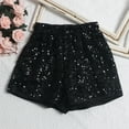 thumbnail image 2 of Women's High Waisted Stretchy Summer Shorts Sequin Wide Leg Pants Elastic Waisted Pants Casual Beach Shorts S-XL, 2 of 4