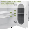 thumbnail image 5 of Cterwk Modern Accent Sideboard Cabinet with Acrylic Doors, Storage Cupboard Console Table for Kitchen Dining Living Room Hallway Office, White, 5 of 8