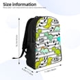 thumbnail image 4 of Fotbe Funny Dinosaurs on Stripes Mochila de Viaje para Laptop, Mochila Ejecutiva Delgada y Resistente 15.6", 4 of 8