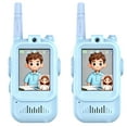 thumbnail image 1 of Walkie-talkies para niños, 2 unidades con pantalla, recargables, para edades de 3 a 12 años, con cambiador de voz y videochat real, de largo alcance, para niños, 1 of 6