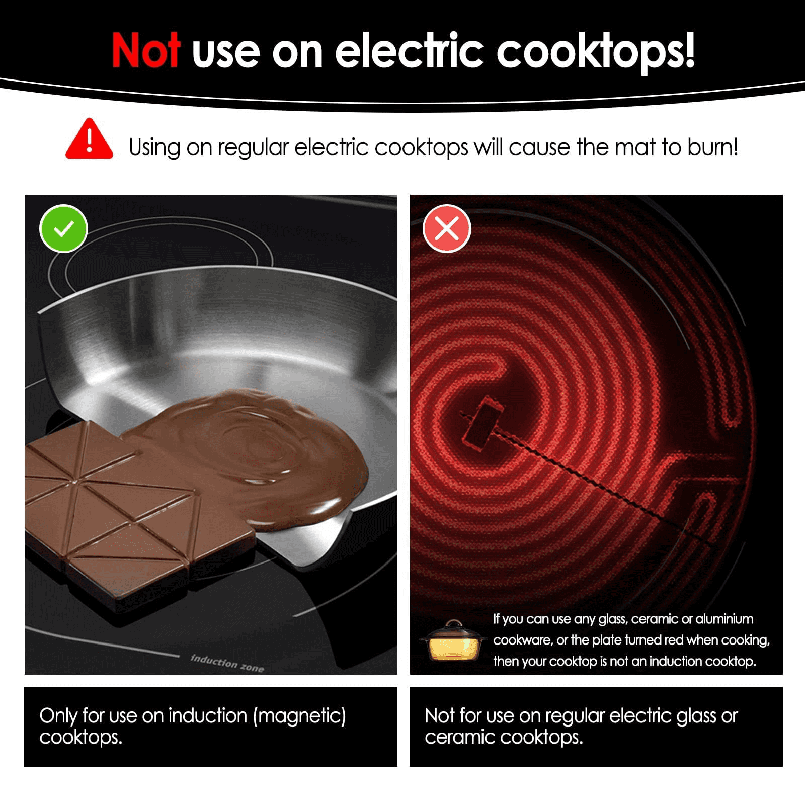 KitchenRaku 2 Pack Induction Cooktop Mat - (Magnetic) Cooktop Scratch  Protector - for Induction Stove（9.4, Transparent） 