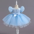 thumbnail image 4 of Zaldita Baby Girls Sequins Princess Birthday Party Dress Pageant Tulle Bowknot Tutu Dress Blue 12-18 Months, 4 of 5