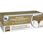 Amscan Boxed Plastic Table Roll, Gold, 54" x 126’