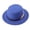 Blue, variant on Classic Round Flat Top Hat for Men and Women, Solid Color Wool Felt Dress Hat, Wide Brim Formal Hat for Wedding, Church, Tea Party, and Special Events - Blue