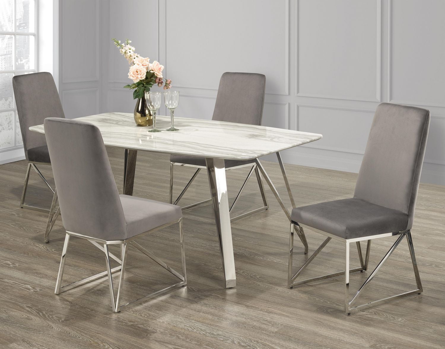 Gabriel 5-Piece Dining Set, Grey