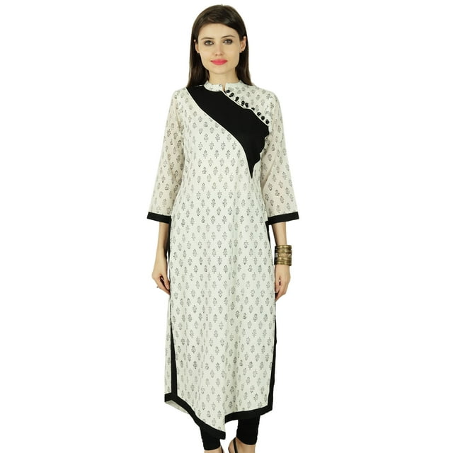 Phagun Kurta Bollywood à Fleurs pour Femmes Kurti Ethnique en Coton Haut en Coton Tunique Robe