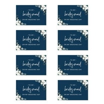 Koyal Wholesale Wedding Day Cards with Envelopes Set of 8 Navy Blue White Florals To My Bridesmaid On My Wedding Day
