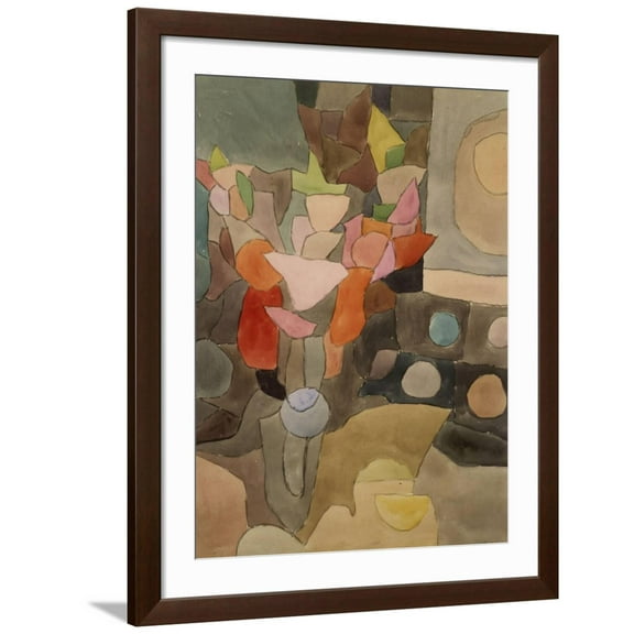Art.com Still Life with Gladioli; Gladiolen Still Leben Giclee Print by Paul Klee, Brown Frame Wall Art, 32" x 40"