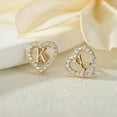 thumbnail image 6 of Turandoss 4 5 6 7 8 9 10 11 12 13 14 15 16 Year Old Birthday Gifts for Tween Teen Teenage Girl Gift Idea Cz Initial A-Z Heart Stud Earrings for Women Jewelry, 6 of 8
