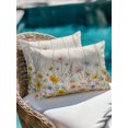 thumbnail image 4 of Outdoor Pillows Waterproof, Wildflowers Bedding Throw Pillows with Insert for Couch Sofa Bed, Farmhouse Country Vintage Floral Wood Grain 12x20 Inch Pillowcases Decorative Patio Pillow Set of 1, 4 of 8