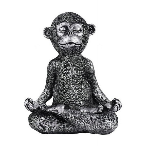 Meditating Monkey Statue Resin Yoga Buddha Figurine Home Decorative Sculptures for Patio Living Room Yard Outdoor
