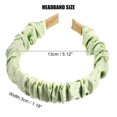 thumbnail image 2 of Unique Bargains 1 Pcs Solid Color Pleated Headband Women Hairband Hair Hoop for All Hair Light Green, 2 of 7