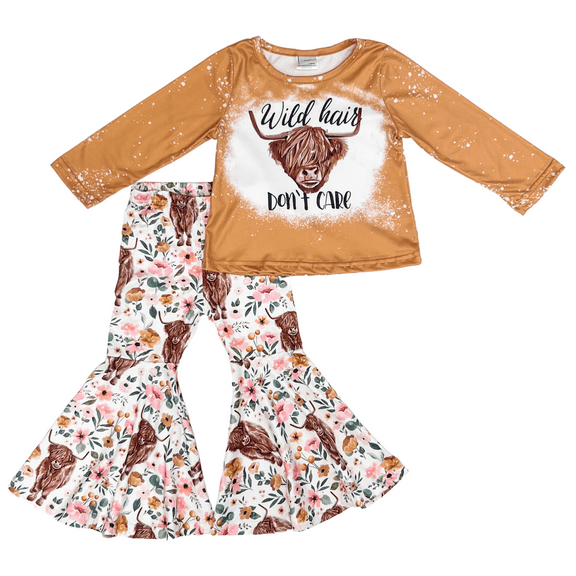 Dash of Glitter Girls Wild Hair Don’t Care Long Sleeve Pant Set, Sizes 2T-10